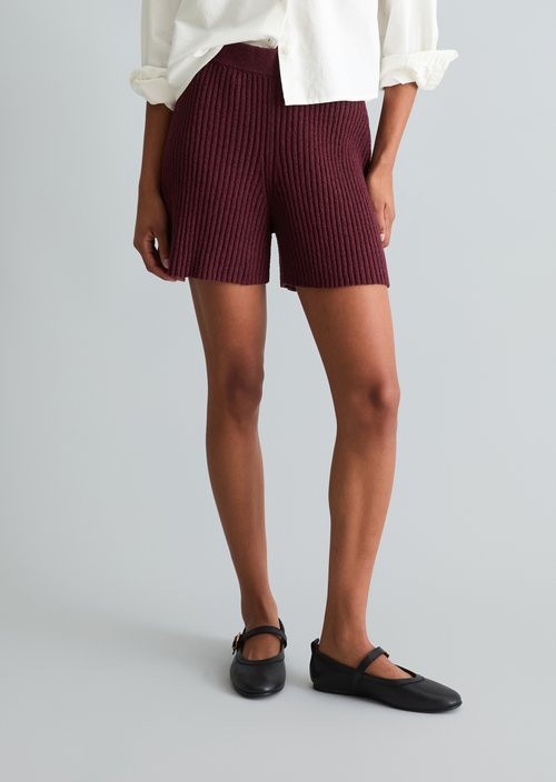 Knitted shorts slim — Merlot Red