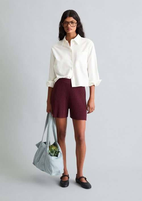 Knitted shorts slim — Merlot Red