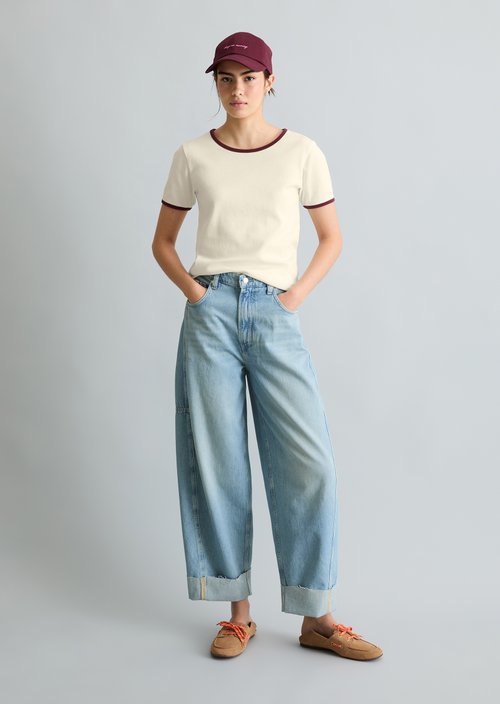 T-shirt with structure slim — Offwhite