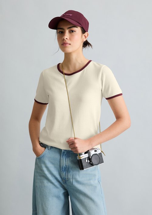 T-shirt with structure slim — Offwhite