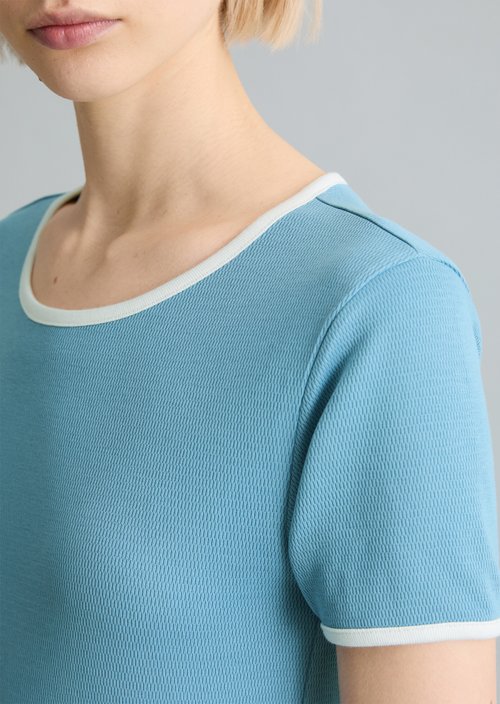 T-shirt with structure slim — Medium Blue