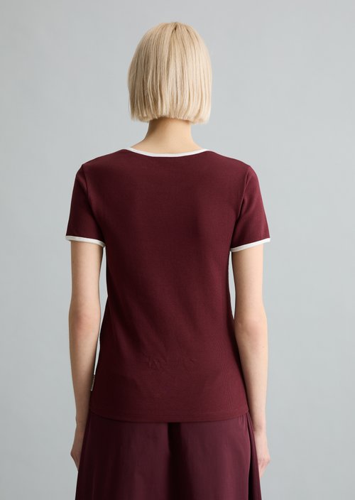 T-shirt with structure slim — Dark Red