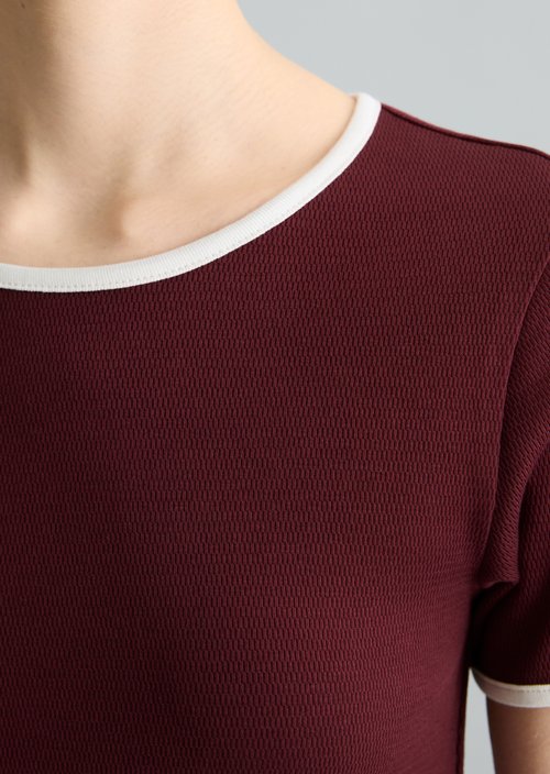 T-shirt with structure slim — Dark Red