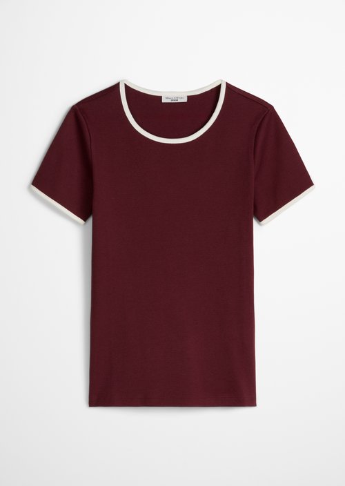 T-shirt with structure slim — Dark Red