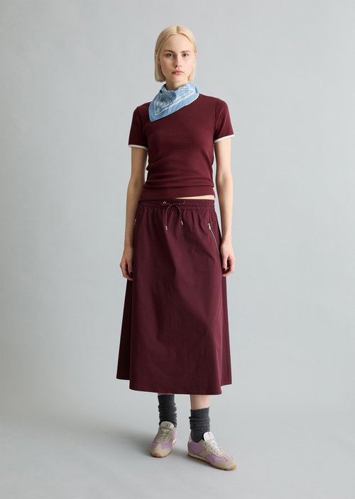 T-shirt with structure slim — Dark Red