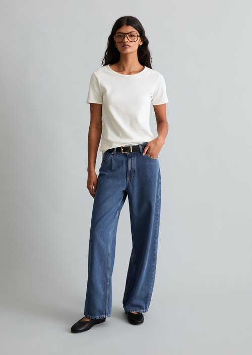 DfC T-shirt with structure relaxed — Silky White