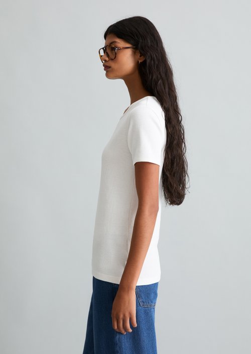 DfC T-shirt with structure relaxed — Silky White