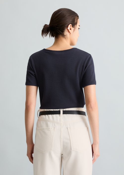DfC T-shirt with structure relaxed — Blue Depths