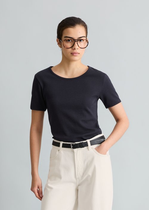 DfC T-shirt with structure relaxed — Blue Depths