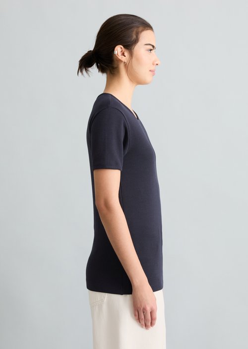 DfC T-shirt with structure relaxed — Blue Depths