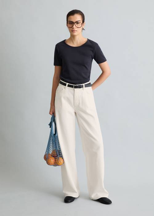 DfC T-shirt with structure relaxed Blue Depths in front view