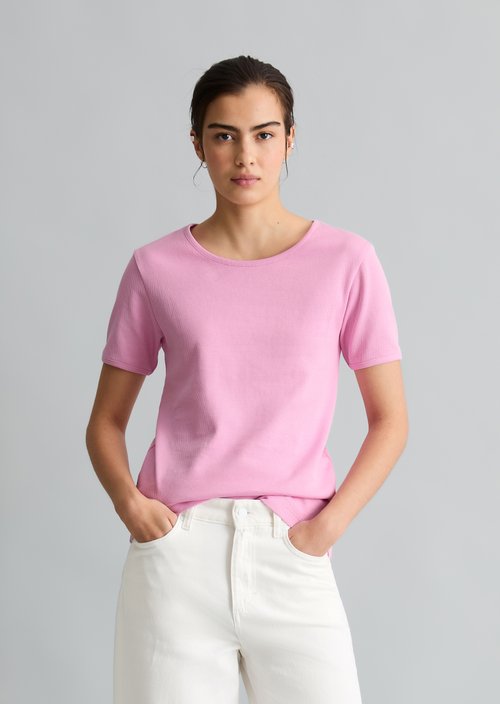 DfC T-shirt with structure relaxed — Pale Bubblegum
