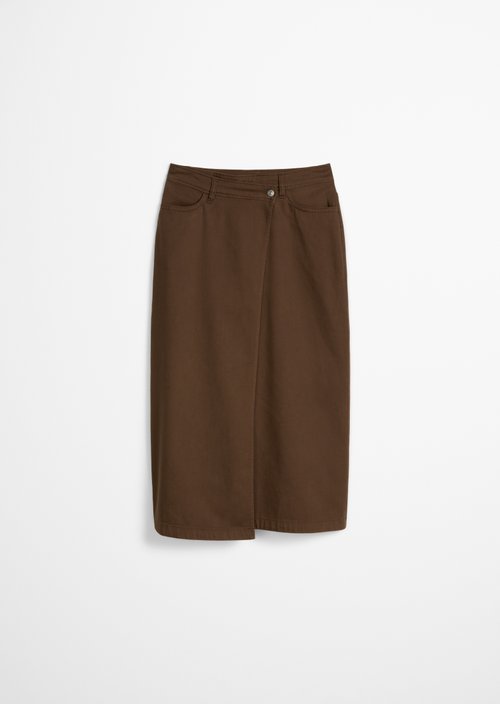 Calf-length skirt flared — Hazelnut Brown