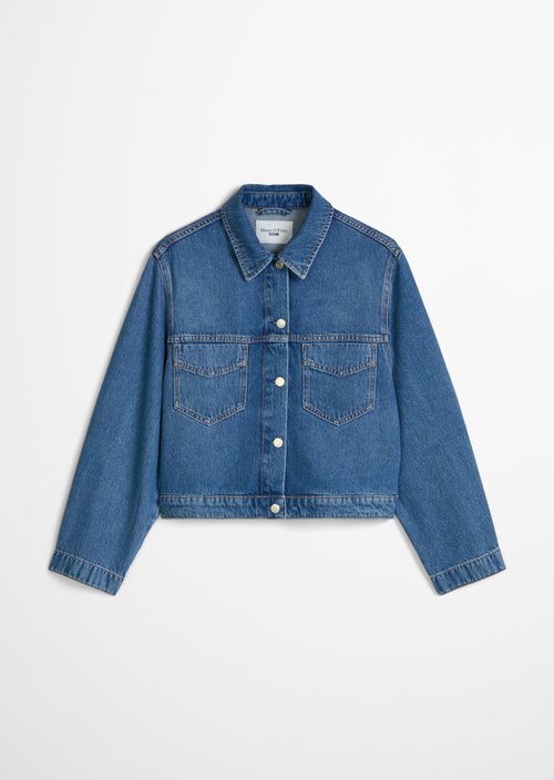 Cropped oversized denim jacket — Medium Blue