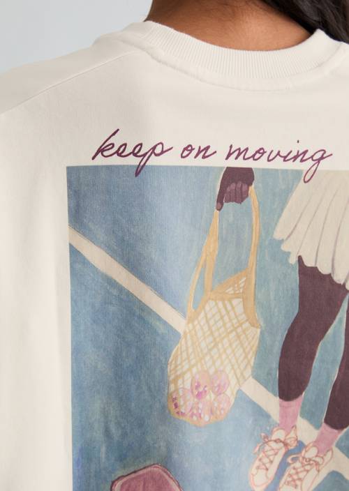 Sweatshirt oversized Silky White in Detailansicht