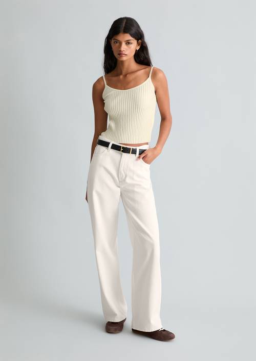 Vaqueros modelo Tomma anchos White en vista frontal