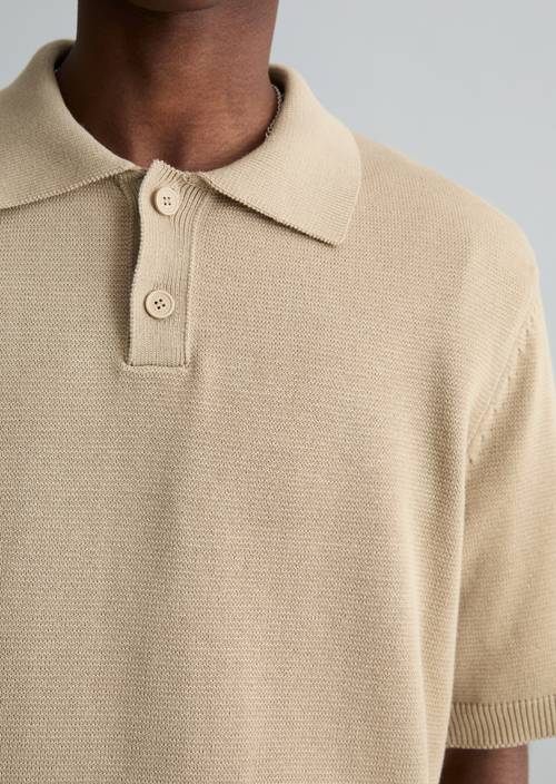 Regular knit polo shirt Pure Cashmere in detail view