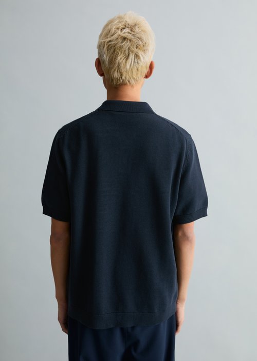 Regular knit polo shirt — True Navy