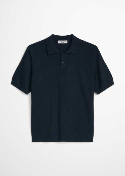 Regular knit polo shirt — True Navy