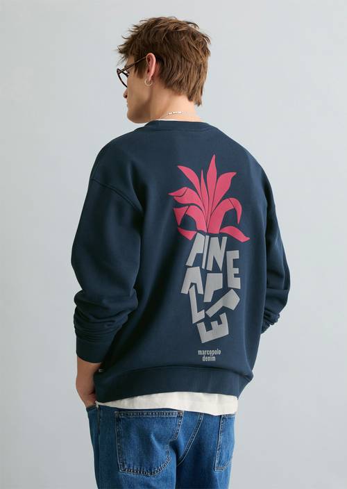 Sweatshirt relaxed Navy Teal in Frontalansicht