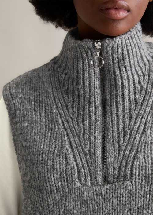 Regular sleeveless troyer — Dark Shadow Melange