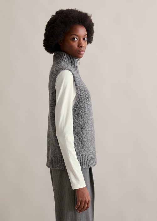 Regular sleeveless troyer — Dark Shadow Melange