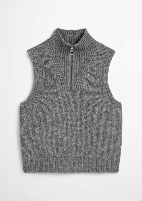Regular sleeveless troyer — Dark Shadow Melange