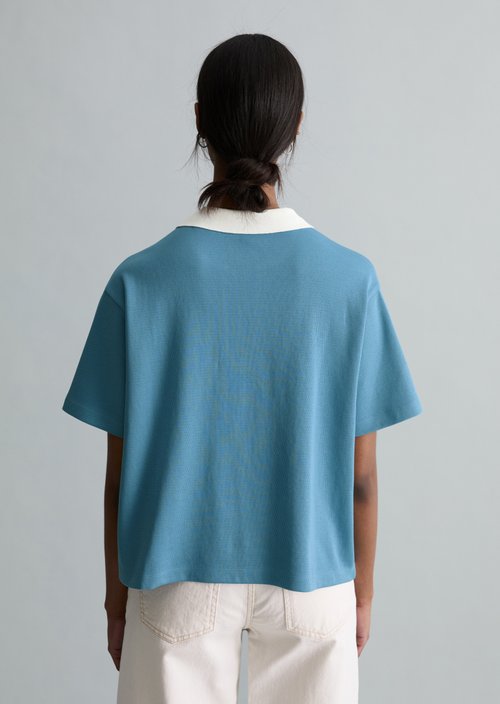 Relaxed polo shirt — Medium Blue