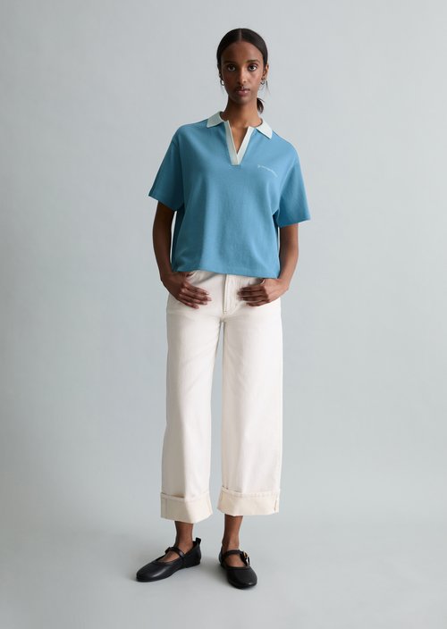 Relaxed polo shirt — Medium Blue