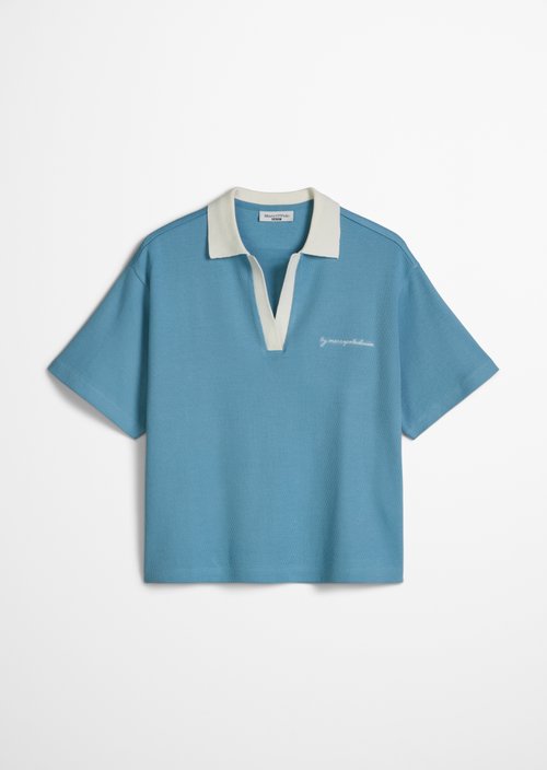 Relaxed polo shirt — Medium Blue