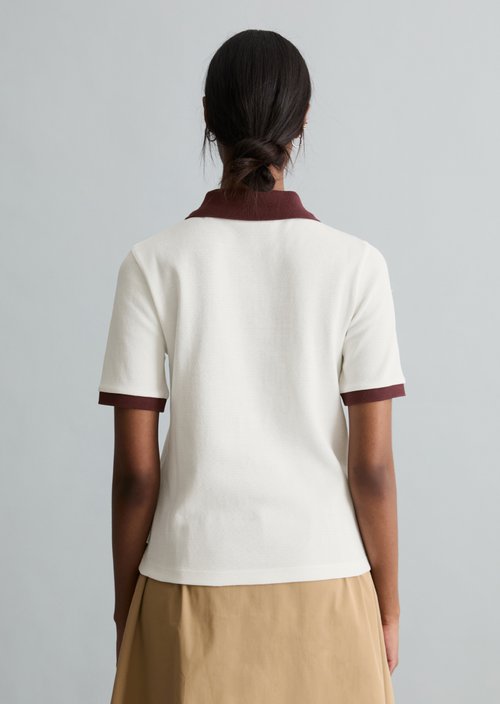 Polo shirt with structure slim — Offwhite