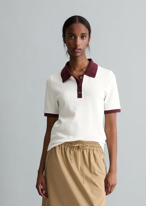 Polo shirt with structure slim — Offwhite