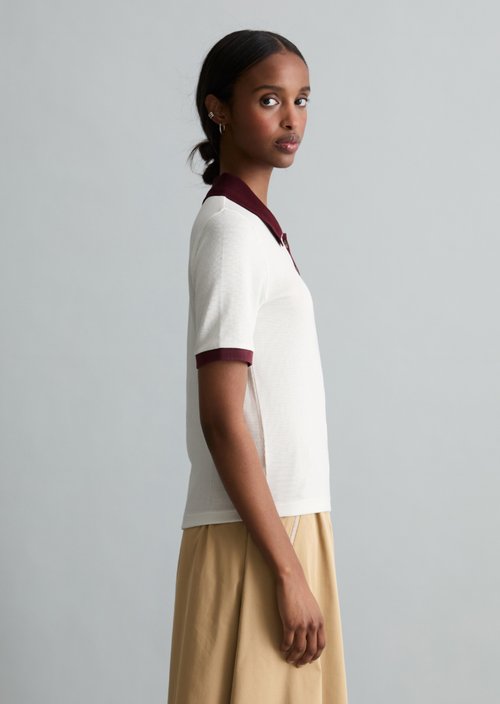 Polo shirt with structure slim — Offwhite