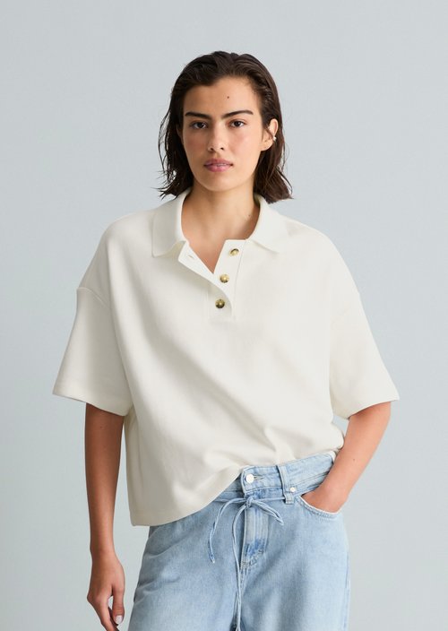 Relaxed polo shirt — Silky White