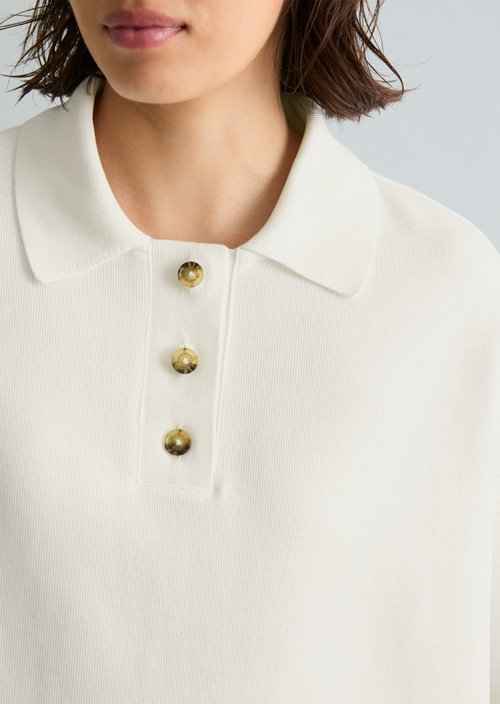 Relaxed polo shirt — Silky White