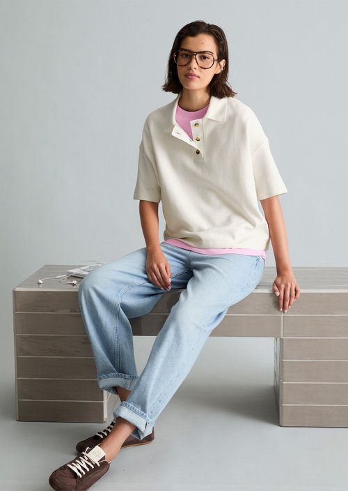 Relaxed polo shirt — Silky White
