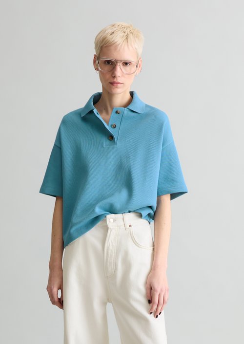 Relaxed polo shirt — Blue Dawn