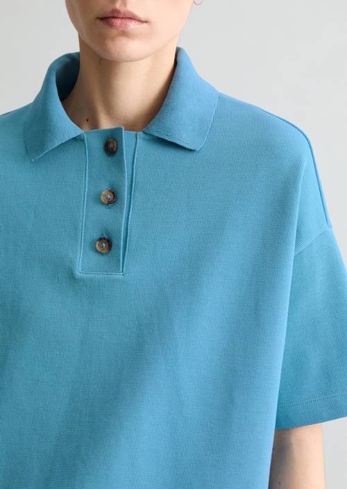 Poloshirt relaxed Blue Dawn in Detailansicht