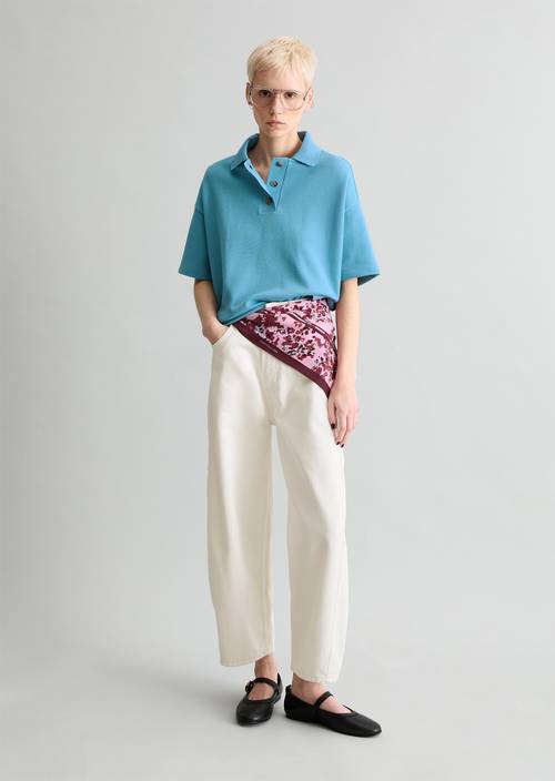 Poloshirt relaxed Blue Dawn in Frontalansicht