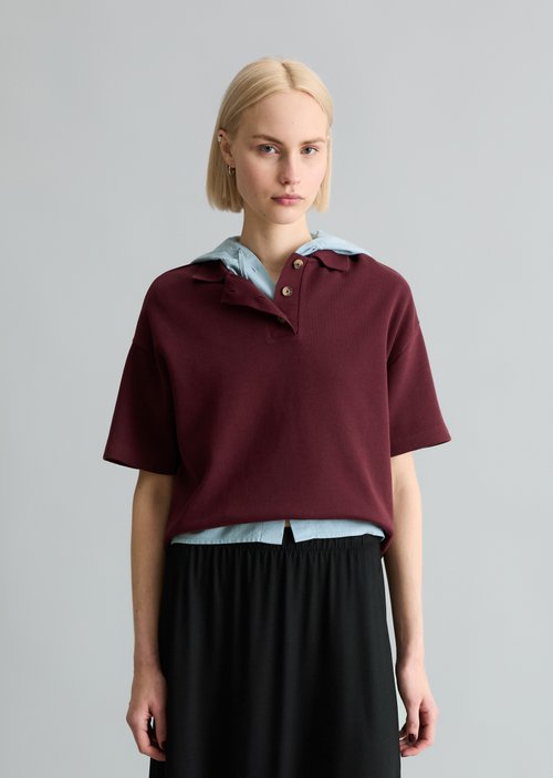 Relaxed polo shirt — Merlot Red