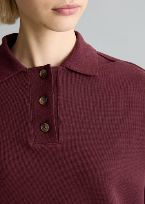 Relaxed polo shirt — Merlot Red
