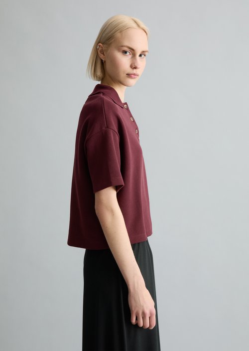 Relaxed polo shirt — Merlot Red