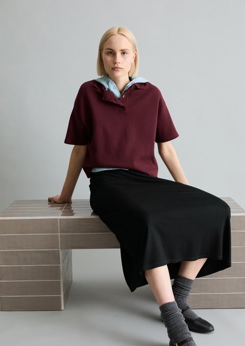 Relaxed polo shirt — Merlot Red