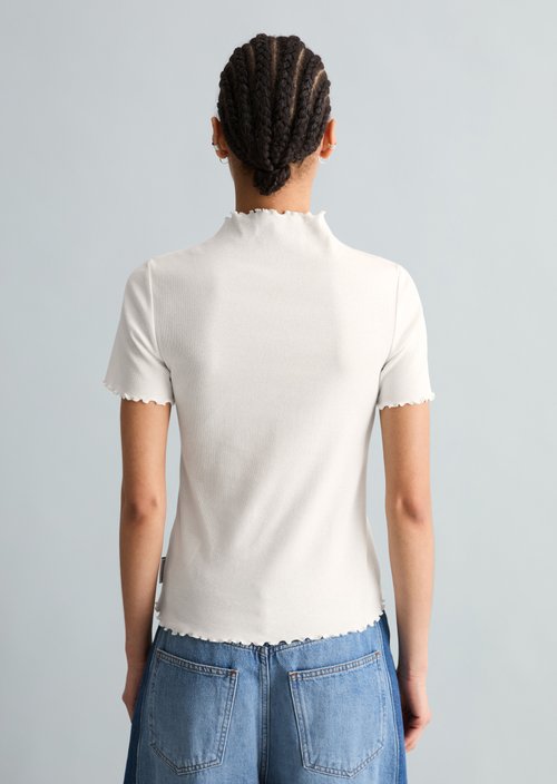 Ribbed T-shirt slim — Silky White