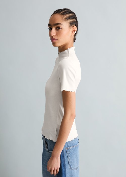 Ribbed T-shirt slim — Silky White