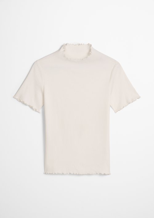 Ribbed T-shirt slim — Silky White