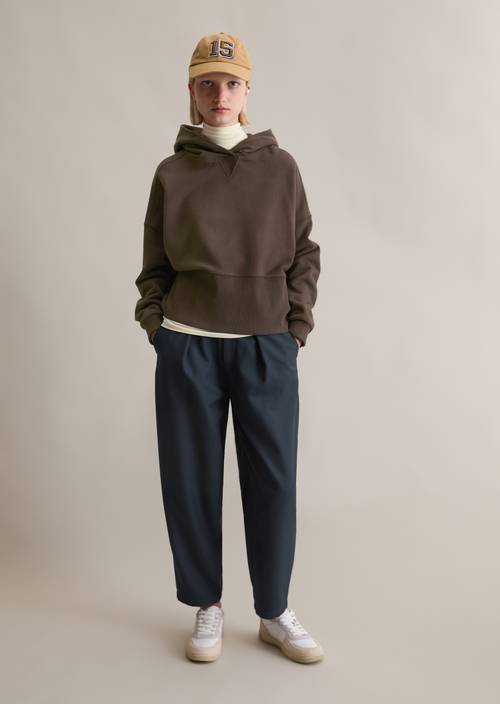 Hoodie relaxed Black Espresso in front view