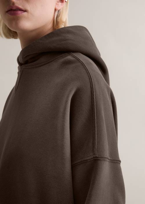 Hoodie relaxed Black Espresso in detail view