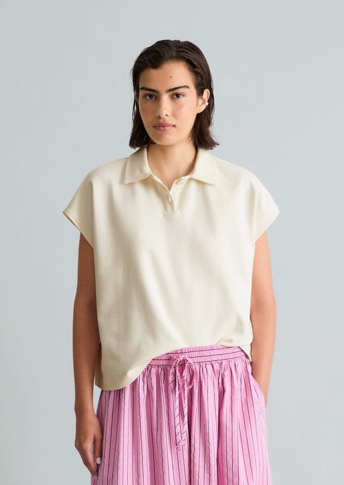 Polo shirt wide — Silky White