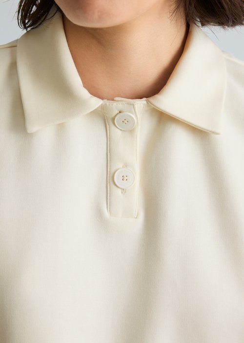 Polo shirt wide — Silky White